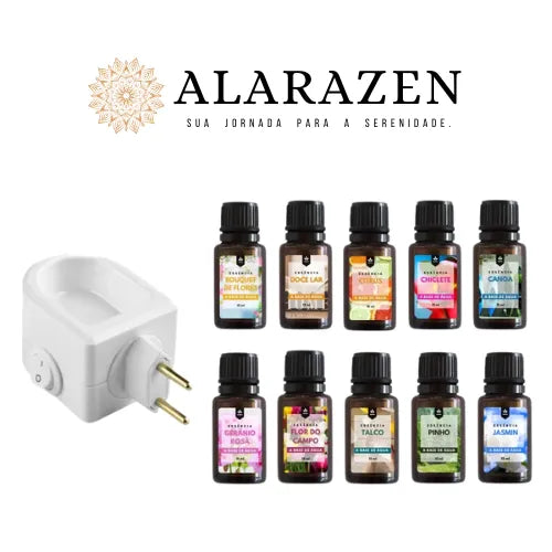 Kit Aromatizador Elétrico + 10 Óleos Essencias