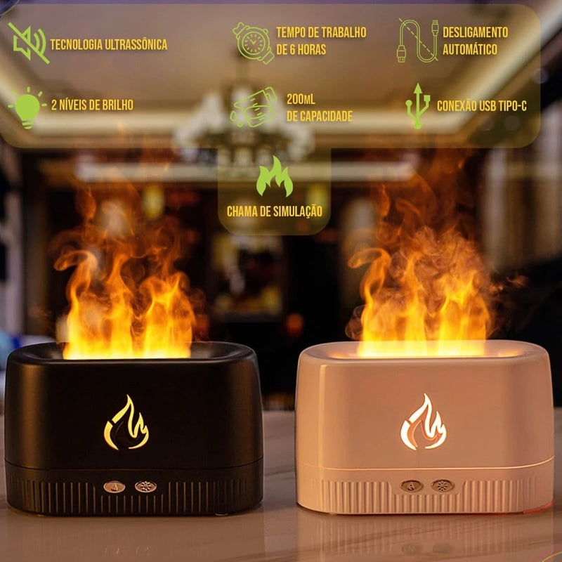 Umidificador de Ar - Efeito Lareira